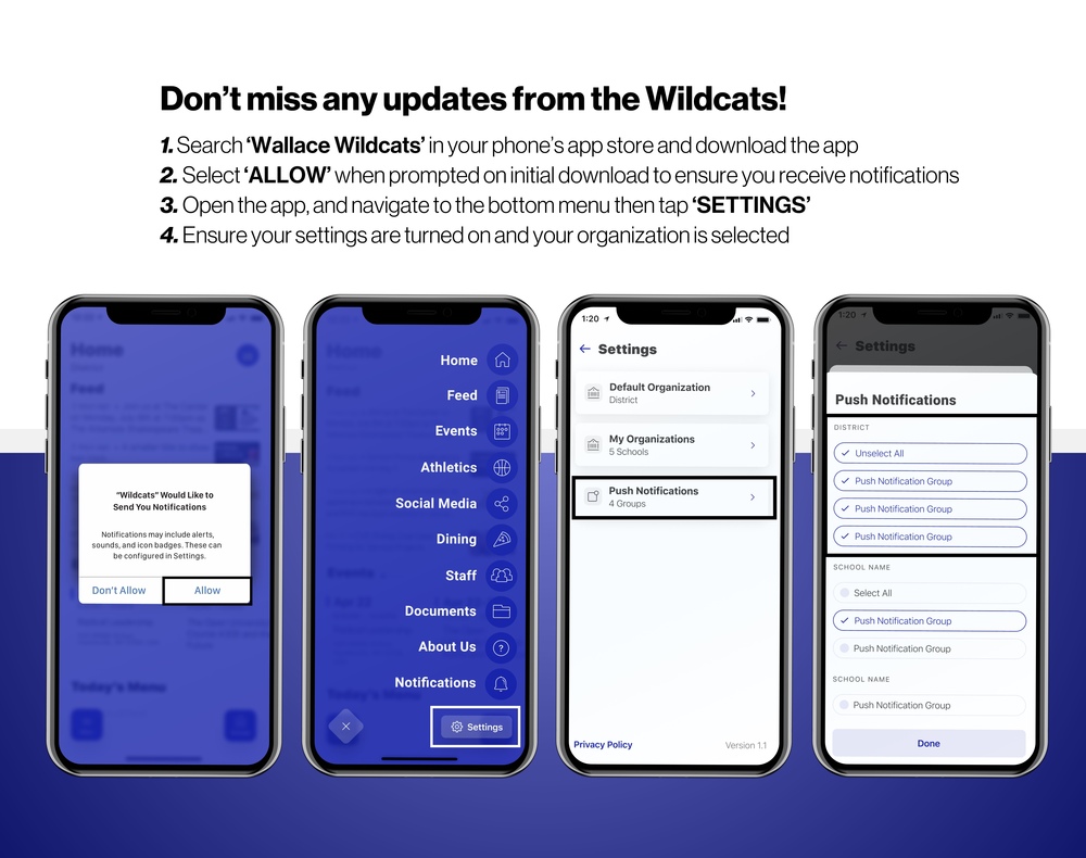Download the Wallace Wildcats App!