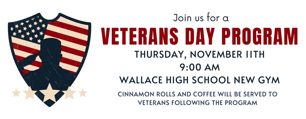 Veterans Day program, 11/11 9:00am new gym