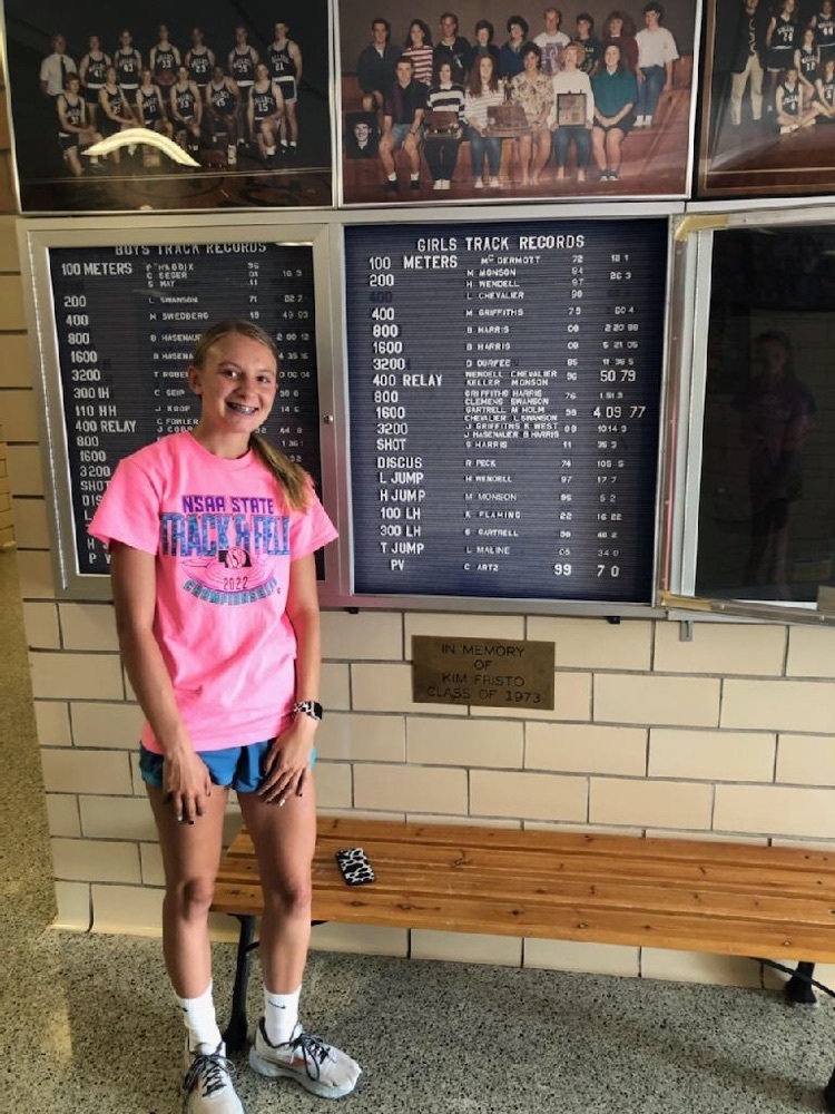 Kendyl updating the record board
