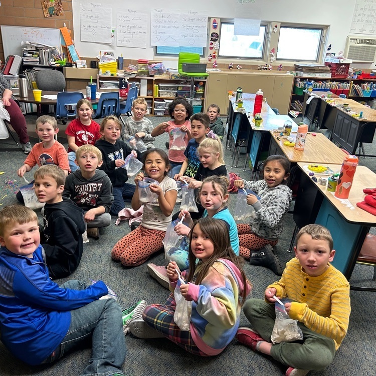 1st graders enjoyed making ice cream today